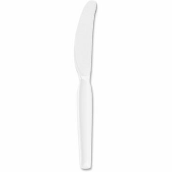 Dixie Knives, Heavy Weight, Plastic, 7-1/2&quot; L, White, 100 Knives/Box