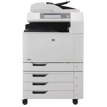 HP Color LaserJet Cm6040f Multifunction Laser Printer, Copy/Fax/Print/Scan, White