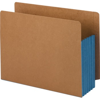 Smead 5 1/4&quot; Exp File Pockets, Straight Tab, Letter, Blue, 10/Box