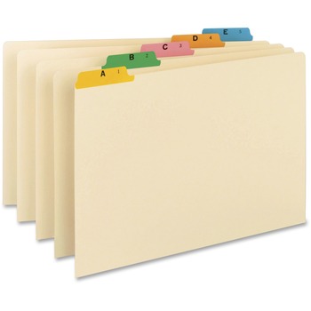 Smead Recycled Top Tab File Guides, Alpha, 1/5 Tab, Manila/Color, Legal, 25/Set