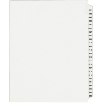 Avery Standard Collated Legal Dividers Style, Letter Size, Avery-Style, Side Tab Dividers, 401-425 Tab Set