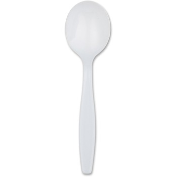 Dixie Plastic Cutlery, Heavyweight Soup Spoons, White, 100/BX