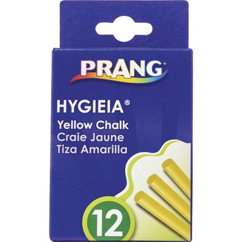 Prang Hygieia Dustless Board Chalk, 3 1/4 x 3/8, Yellow, 12/Box