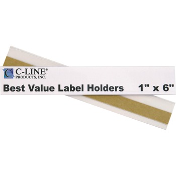 C-Line Self-Adhesive Label Holders, Top Load, 1 x 6, Clear, 50/Pack