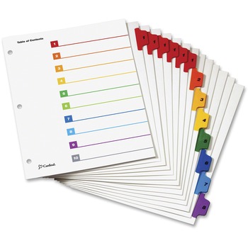 Cardinal Traditional OneStep Index System, 8-Tab, 1-8, Letter, Multicolor, 6 Sets