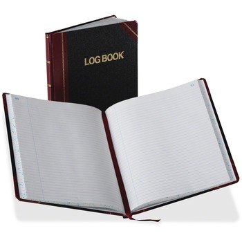 Boorum &amp; Pease Log Book, Record Rule, Black/Red Cover, 150 Pages, 10 3/8 x 8 1/8