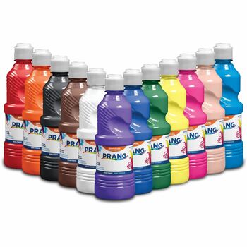 Prang Ready-to-Use Tempera Paint, 12 Assorted Colors, 16 oz, 12/Pack