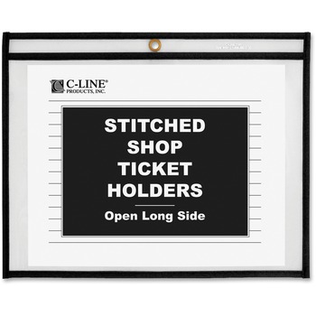 C-Line Shop Ticket Holders, Stitched, Sides Clear, 50&quot;, 11 x 8 1/2, 25/BX