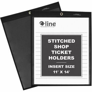 C-Line Shop Ticket Holders, Stitched, One Side Clear, 75&quot;, 11 x 14, 25/BX