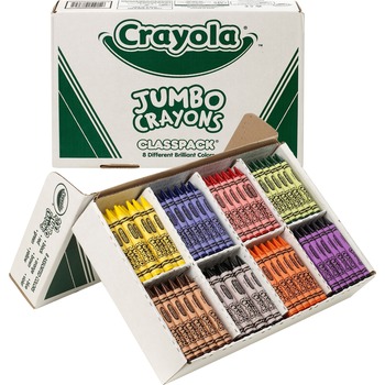 Crayola&#174; Jumbo, 8 Colors, Crayon Classpack, 200/ST
