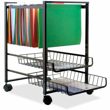 Advantus Mobile File Cart w/Sliding Baskets, 12 7/8w x 15d x 21 1/8h, Black