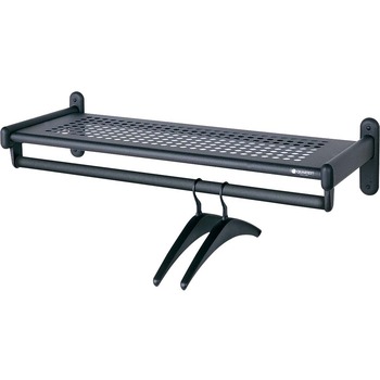 Quartet Metal Wall Shelf Rack, Powder Coated Textured Steel, 48w x 14-1/2d x 6h, Black