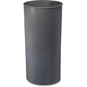 Safco Round Wastebasket, Steel, 20gal, Charcoal