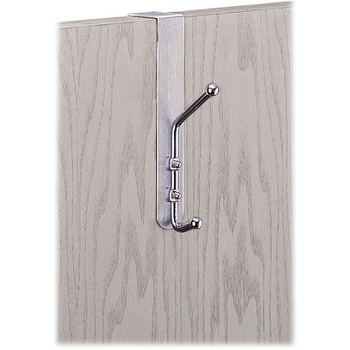 Safco Over-The-Door Double Coat Hook, Chrome-Plated Steel, Satin Aluminum Base