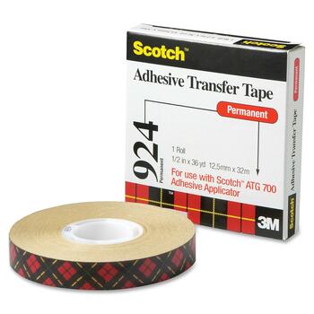 Scotch Adhesive Transfer Tape, 1/2&quot; Wide x 36yds