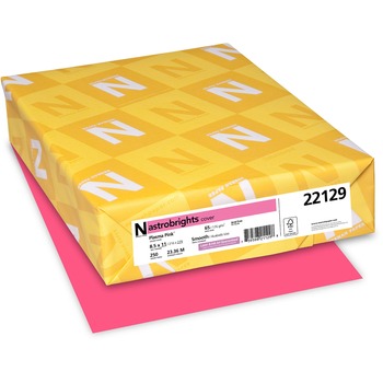 Astrobrights Colored Cardstock, 65 lb, 8.5&quot; x 11&quot;, Plasma Pink, 250 Sheets/Pack