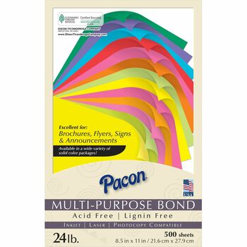 Pacon&#174; Kaleidoscope Multipurpose Colored Paper, 24lb, 8-1/2 x 11, Hyper Yellow, 500/Rm
