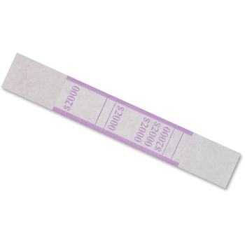 MMF Industries Self-Adhesive Currency Straps, Violet, $2,000 in $20 Bills, 1000 Bands/Pack