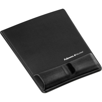 Fellowes Memory Foam Wrist Support w/Attached Mouse Pad, Graphite