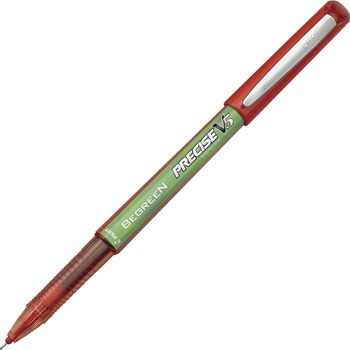 Pilot Precise V5 BeGreen Roller Ball Stick Pen, Red Ink, .5mm, Dozen