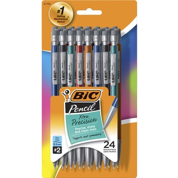 BIC Xtra-Precision Mechanical Pencil Value Pack, 0.5 mm, HB (#2.5), Black Lead, Assorted Barrel Colors, 24/Pack