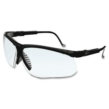 Honeywell Uvex Genesis Wraparound Safety Glasses, Black Plastic Frame, Clear Lens