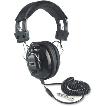AmpliVox Deluxe Stereo Headphones w/Mono Volume Control, Black