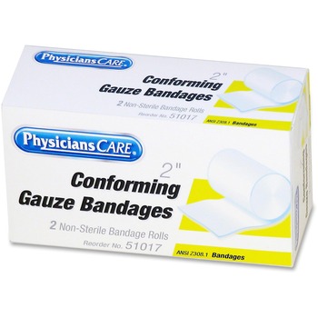 PhysiciansCare First Aid Conforming Gauze Bandage, 2&quot; wide, 2 Rolls/Box