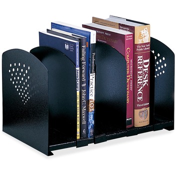 Safco Five-Section Adjustable Book Rack, Steel, 15 1/4 x 9 x 9 1/4, Black