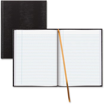 Blueline Large Executive Notebook w/Cover, 10 3/4 x 8 1/2, Letter, Black Cover, 75 Sheets