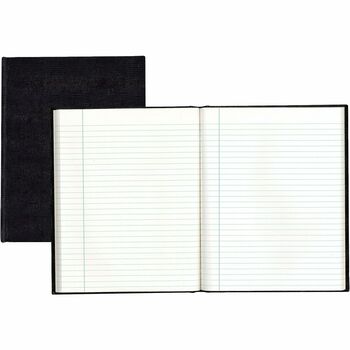 Blueline Executive Notebook, College Ruled, 7.25&quot; x 9.25&quot;, White Paper, Black Cover, 150 Sheets