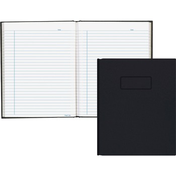 Blueline Business Notebook, College Ruled, 7.25&quot; x 9.25&quot;, White Paper, Black Cover, 192 Sheets