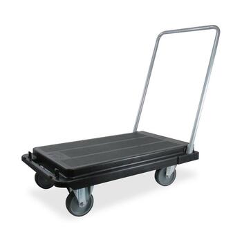 deflecto Heavy-Duty Platform Cart, 500 lb. Capacity, 21&quot; x 32 1/2&quot; x 37 1/2&quot;, Black
