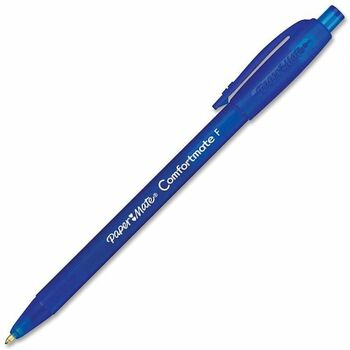 Paper Mate ComfortMate Ultra RT Ballpoint Retractable Pen, Blue Ink, Fine, Dozen
