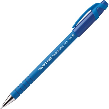 Paper Mate FlexGrip Ultra Ballpoint Stick Pen, Blue Ink, Fine, Dozen
