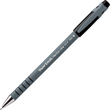 Paper Mate FlexGrip Ultra Ballpoint Stick Pen, Black Ink, Fine, Dozen