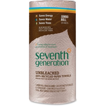 Seventh Generation 100% Recycled Paper Towel Rolls, 9&quot; x 11&quot;, Brown