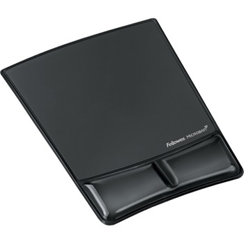 Fellowes Gel Wrist Support w/Attached Mouse Pad, Black