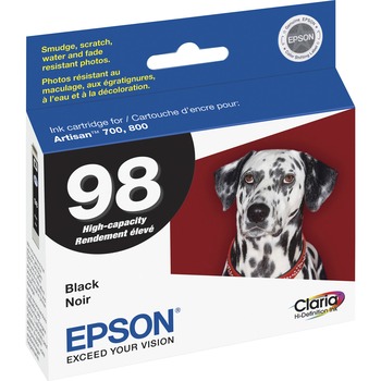 Epson T098120 (98) Claria High-Yield Ink, Black
