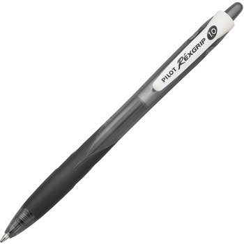 Pilot RexGrip BeGreen Retractable Ball Point Pen, Black Ink, 1mm, Dozen