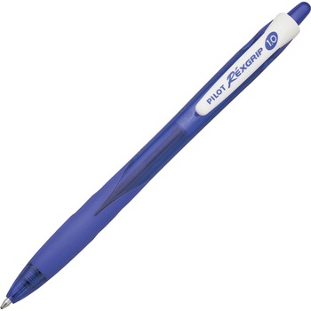 Pilot RexGrip BeGreen Retractable Ball Point Pen, Blue Ink, 1mm, Dozen