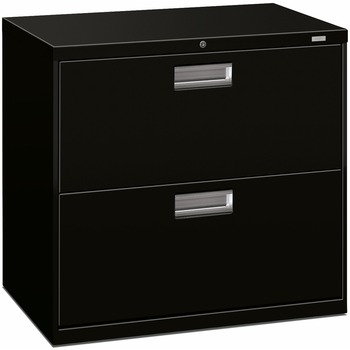 HON 600 Series Two-Drawer Lateral File, 30w x 19-1/4d, Black