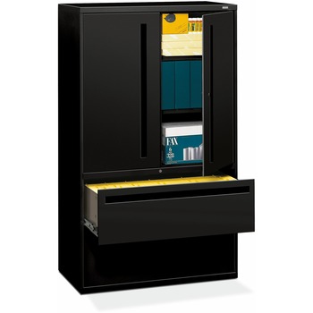 HON 700 Series Lateral File w/Storage Cabinet, 42w x 19-1/4d, Black
