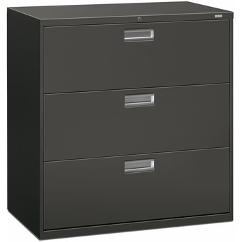 HON 600 Series Three-Drawer Lateral File, 42w x 19-1/4d, Charcoal