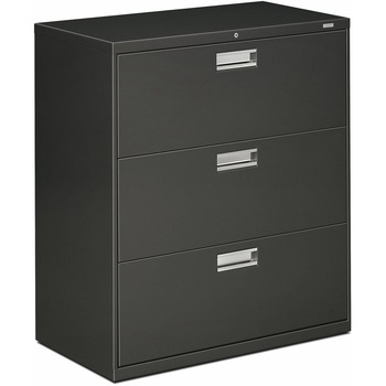 HON 600 Series Three-Drawer Lateral File, 36w x 19-1/4d, Charcoal