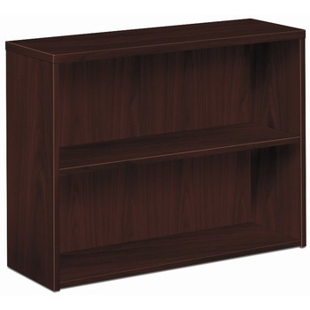 HON 10500 Series Laminate Bookcase, Two-Shelf, 36w x 13-1/8d x 29-5/8h, Mahogany