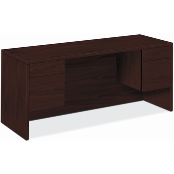 HON 10500 Series Kneespace Credenza With 3/4-Height Pedestals, 60w x 24d, Mahogany