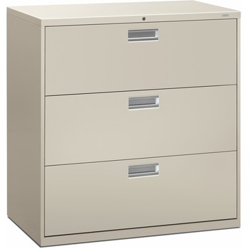HON 600 Series Three-Drawer Lateral File, 42w x 19-1/4d, Light Gray