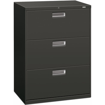 HON 600 Series Three-Drawer Lateral File, 30w x 19-1/4d, Charcoal