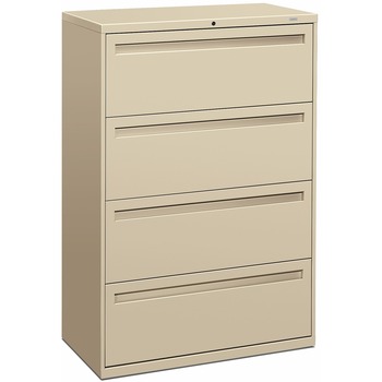 HON 700 Series Four-Drawer Lateral File, 36w x 19-1/4d, Putty